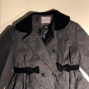 Rothschild 100% wool coat with velvet collar Girls 4T